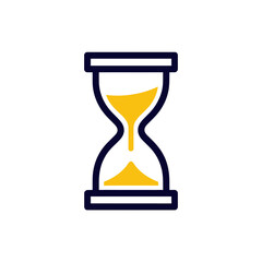 Hourglass Vector Icon With Yellow Sand