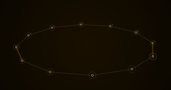 Golden Quantum Computing Processor State with Particles Animation