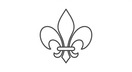 Fleur de lis symbol stylized emblem curved lines decorative design element heraldry icon logo graphic illustration vector © Ameer