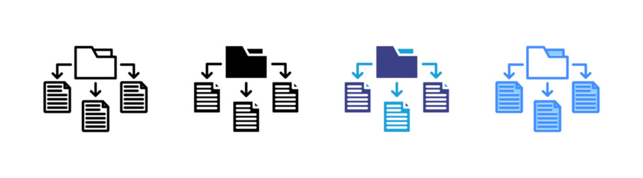 Data Collecting icon set multiple style collection