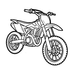 Fototapeta premium dirt bike coloring page line art