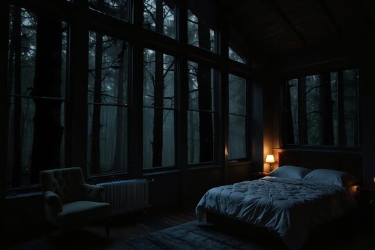 Rain from a Cozy Bedroom