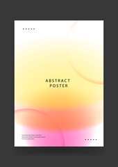 Fototapeta premium Minimalist abstract poster featuring soft blurred circular shapes and smooth gradients in warm peach, orange, and pink hues