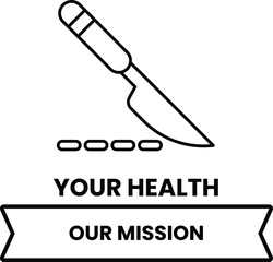 Obraz premium A knife is shown with a ribbon that says 