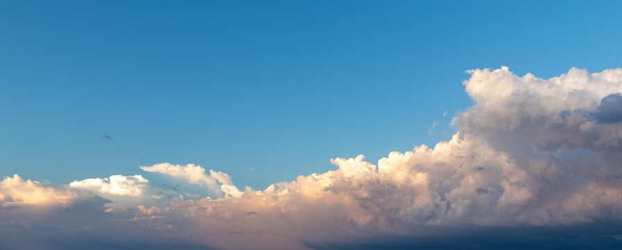 Sky replacement blue and white clouds