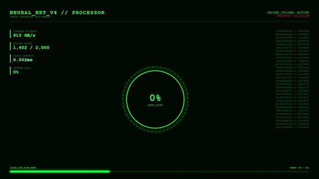 Vector user interface with video player controls and bar chart elements for web and media design.
