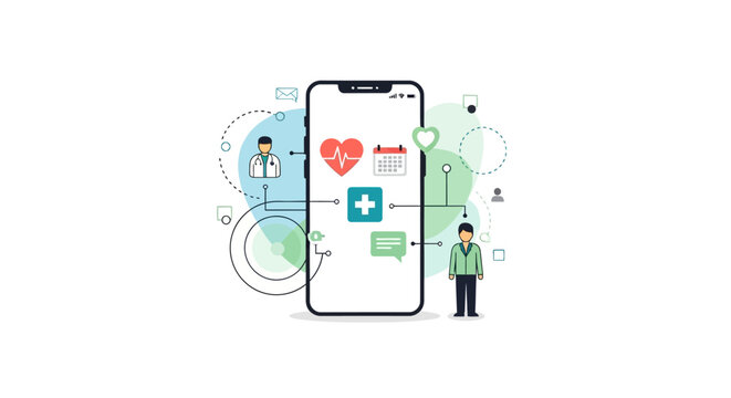 Modern healthcare mobile application interface design concept.