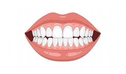 Underbite Dental Condition Full Mouth Teeth Vector Illustration Orthodontic Concept
