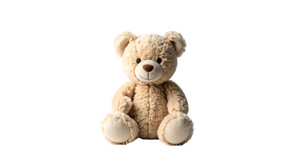 Obraz premium Cute Beige Teddy Bear Sitting Alone.