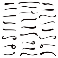 Collection of Hand Drawn Underline Swirls and Lines Keywords: underline, hand drawn, swirl, line