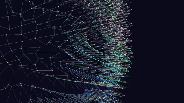 Digital Network Visualization with Connecting Lines.