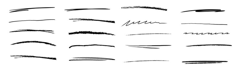 Pencil & Marker brush stroke lines.  Freehand handwriting dividers background. vector illustration © MR.AK