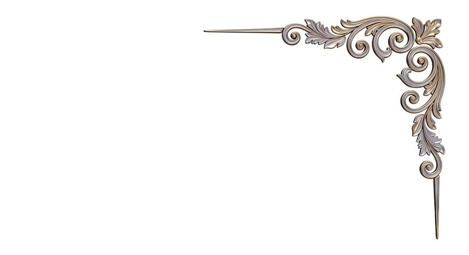 Ornate Gold Corner Decoration with Acanthus Leaves and Scrolls