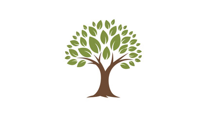 Obraz premium Stylized Green Tree Logo Design Illustration.