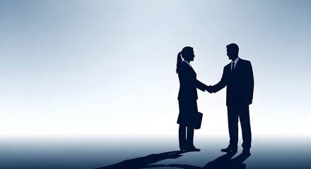 Business People Silhouette Handshake Agreement isolated PNG with Transparent Background