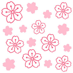 Pink Sakura Cherry Blossom Floral Frame Illustration