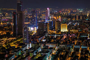 Night view of Xinmin Street, Changchun, China © xiaowei