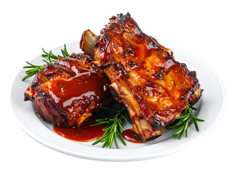 ribs with sauce lime isolated on transparent png