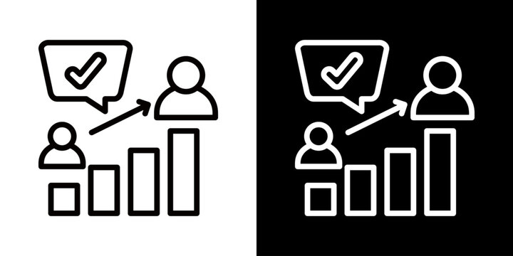 Escalation Icon Of Line Black And White Style