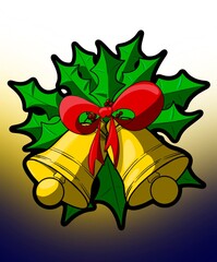 Cute Christmas bell icon illustration