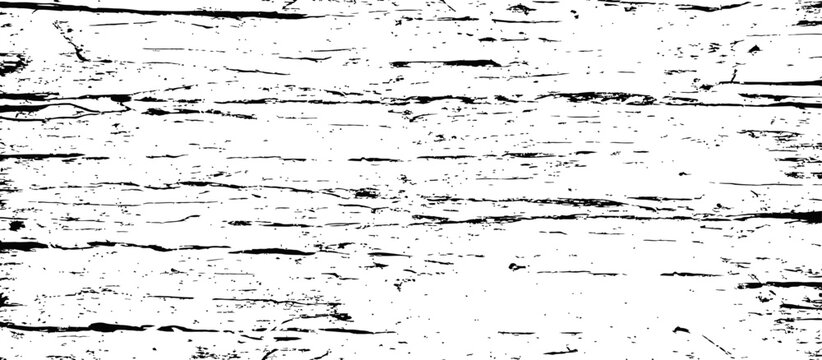 Distressed Wooden Surface Black and White Vector Background Grunge Texture