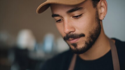 Man with a mustache and a brown hat