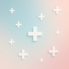 Obraz premium Medical concept design template with health symbols on a soft gradient background for doctor pattern