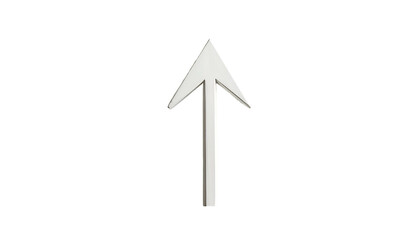 White Metal Arrow Sign Pointing Upwards.