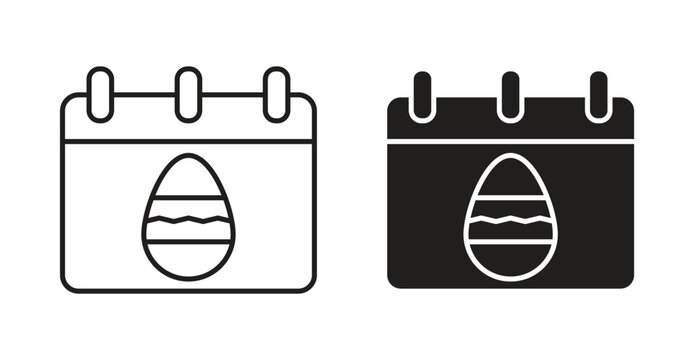 Easter calendar icon. web vector design