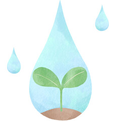 双葉の新芽を描いたエコイラスト｜植物・成長・環境保護を表現するナチュラルデザイン素材