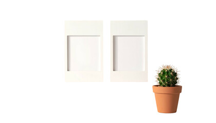 Small Potted Cactus Plant with Green Spines.