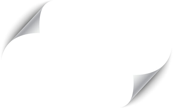 Paper with corner peel isolated on background.
