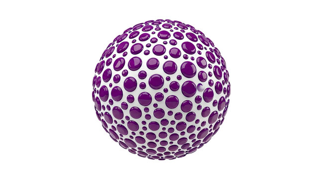 Sphere with purple dots pattern