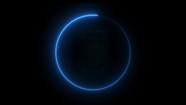 7 to 0 second modern digital countdown timer neon light style on black background. Circle countdown timer 7 sec animation. Dynamic 7 sec Countdown Animation Engaging Timer Visuals for Events