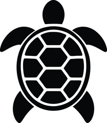 Obraz premium Cute black turtle logo with simple rounded shapes and friendly smile. Minimal and playful design perfect for kids brands, education themes, eco projects, and nature-related businesses.