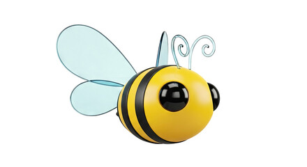 Obraz premium Cute 3D Rendered Cartoon Bee with Translucent Wings