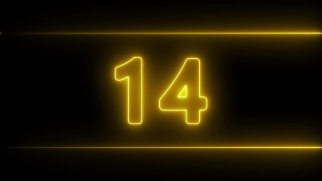 18 to 0 second modern digital countdown timer neon line light style on black background. Sci-Fi neon line frame 18 sec countdown loop. countdown timer 18 sec animation 4k video.