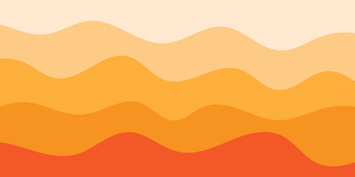 abstract creative orange sunset wave background.