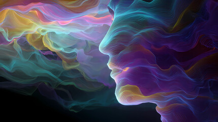 Obraz premium Abstract visualization of vibrant energy waves pulsating through a conceptual physiological interior, Generative AI illustrations.