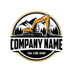 Excavator Vector Logo, vector illustration