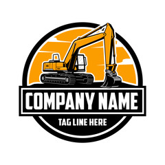 Excavator Vector Logo, vector illustration