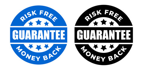 Obraz premium Risk Free Money Back Guarantee Badges – Refund Assurance Warranty Icons Set