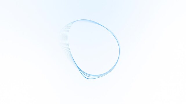artificial intelligence circle wave animation with glowing blue lines on white background for virtual assistant technology concepts