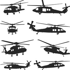 MH-60 Helicopter Silhouette, MH-60 Helicopter Aircraft, mh 60 seahawk, SH-60 Helicopter Aircraft svg, Collection of Military and Transport Helicopter Silhouettes © Bashar