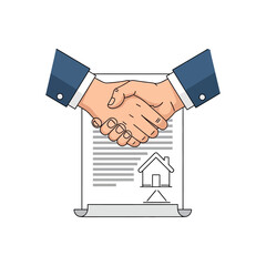 Handshake over House Contract Agreement