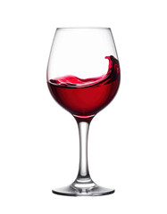A wine glass with red wine isolated on transparent background