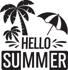 Hello summer tropical beach vector design

