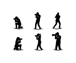 Photographer Poses with Camera Silhouettes