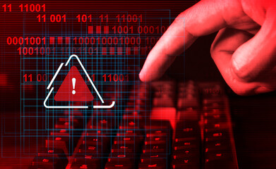 Malware attack virus alert , malicious software infection , cyber security awareness