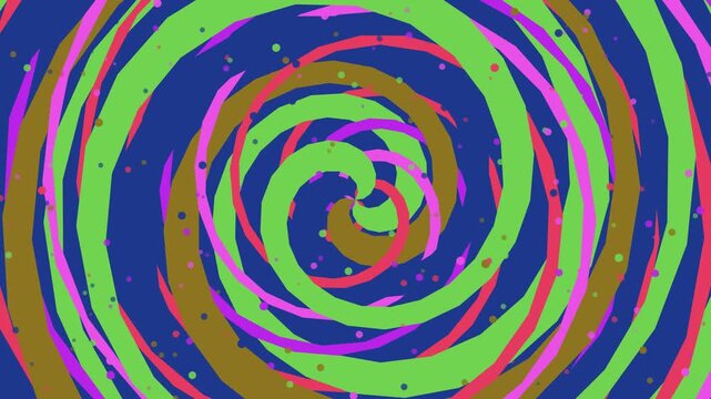Dynamic swirling pattern of vibrant colors creating a mesmerizing spiral effect in a digital artwork with a central focal point